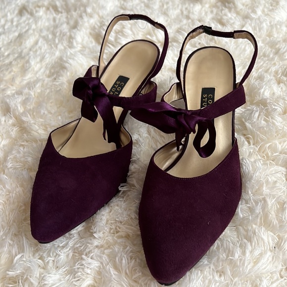 Victoria’s Secret-Purple Sexy Kitten Heels w Satin Bow in 6 - Picture 6 of 8